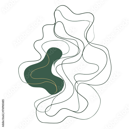 Elegant fluid lines in organic abstract form