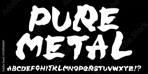 font vector design lettering brush black and white background