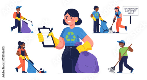 Community Environmental Clean Up Day: Volunteers Cleaning and Caring For Our Earth's Scenery