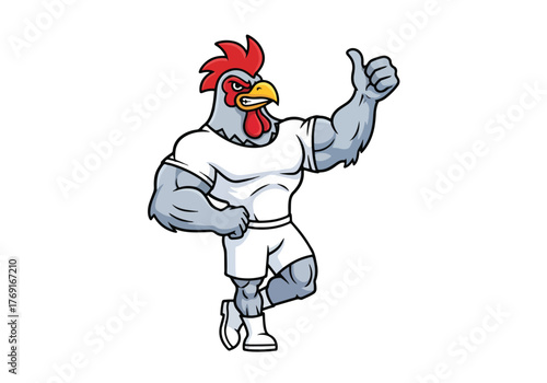 Mighty rooster gaming mascot thumbs up fun - Gaming logo - Gaming Mascot - esport mascot stock illustration