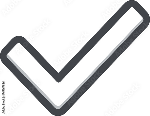Simple check mark symbol in clean hand-drawn line art style