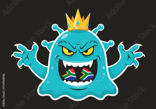 King monster gaming mascot fearsome creature with crown - Gaming logo - Gaming Mascot - esport mascot stock illustration