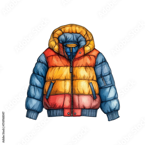 winter jacket hand drawn illustration