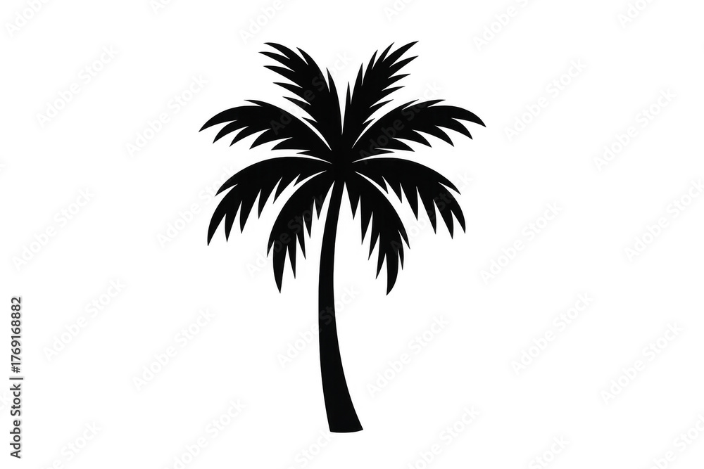 Obraz premium Palm tree silhouette vector with transparent background