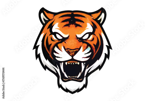 Fierce tiger mascot head roaring aggressive game logo - Gaming logo - Gaming Mascot - esport mascot stock illustration