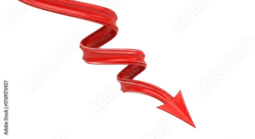 Red arrow isolated on transparent background