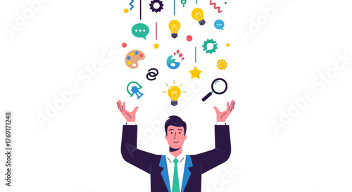 Creative Ideas Emerge from the Mind of a Professional on the Dark Background Image