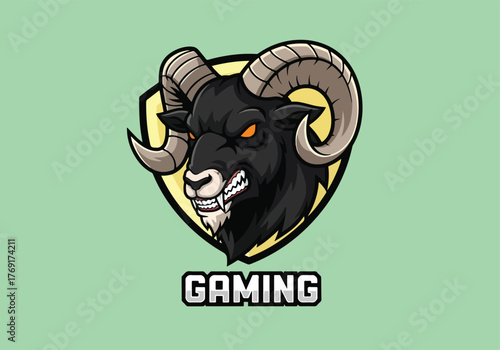 Fierce ram gaming mascot logo design - Gaming logo - Gaming Mascot - esport mascot stock illustration