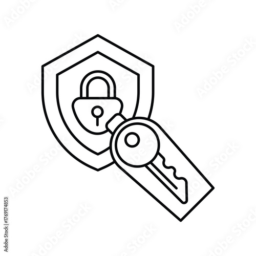 Security Token icon with white background vector stock illustration