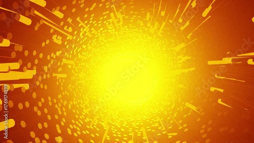 Abstract Orange Sun Energy Tunnel Motion Background