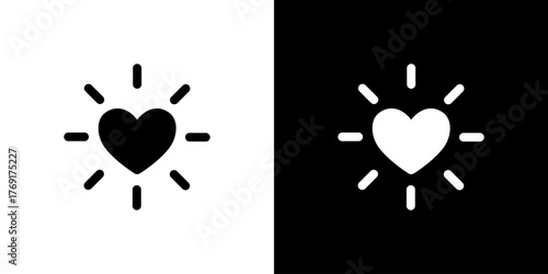 強調ハート・輝くハートのアイコン