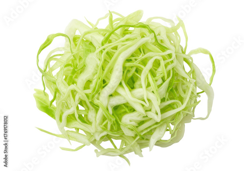 Foto Isolated fresh green cabbage, healthy shredded vegetable for salads and cooking