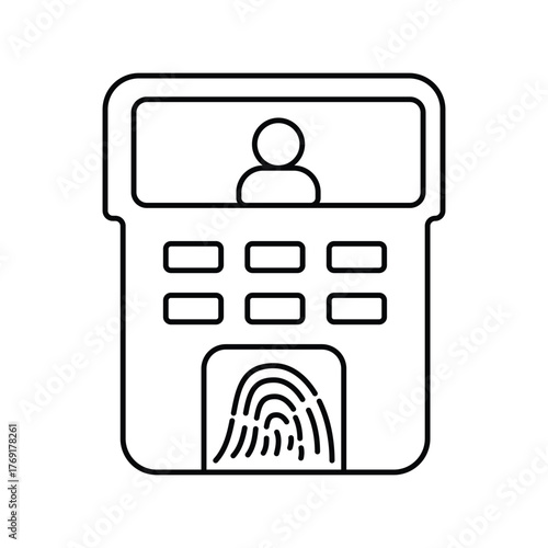 Biometric Identification icon with white background vector stock illustration