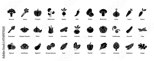 collection of various vegetable icons