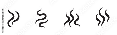 Smoke steam icon vector logo set on transparent background