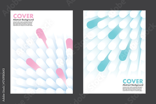 Vector abstract background featuring layered 3D tubular forms with soft gradients and subtle shadows. The playful placement of colored elements adds a unique focal point, for modern cover, digital art