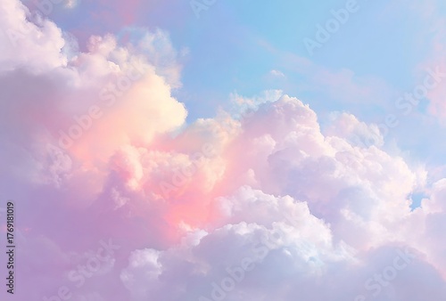 Dreamy Pastel Sky with Clouds