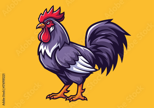 Bold rooster gaming mascot fierce chicken artwork - Gaming logo - Gaming Mascot - esport mascot stock illustration