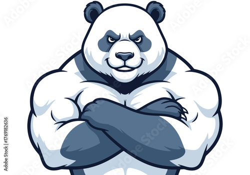 Mascot fierce muscular panda gaming logo design - Gaming logo - Gaming Mascot - esport mascot stock illustration
