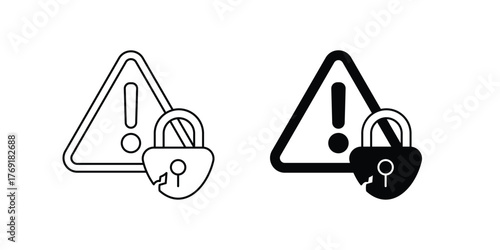 Vulnerability set icon with white background vector stock illustration