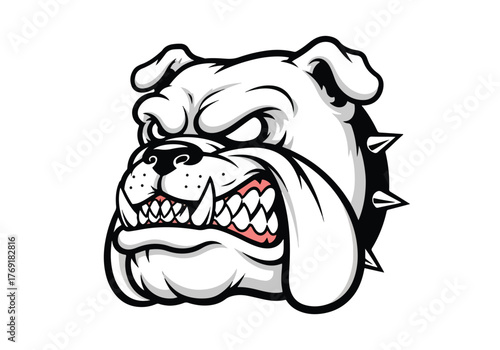 Fierce bulldog mascot head gaming logo design - Gaming logo - Gaming Mascot - esport mascot stock illustration