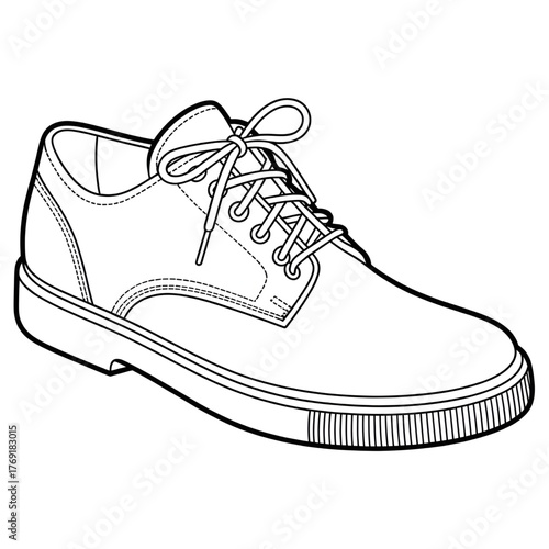 sport shoes vector illustration coloring page 
