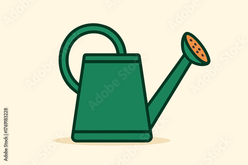 vector illustration of a green watering can