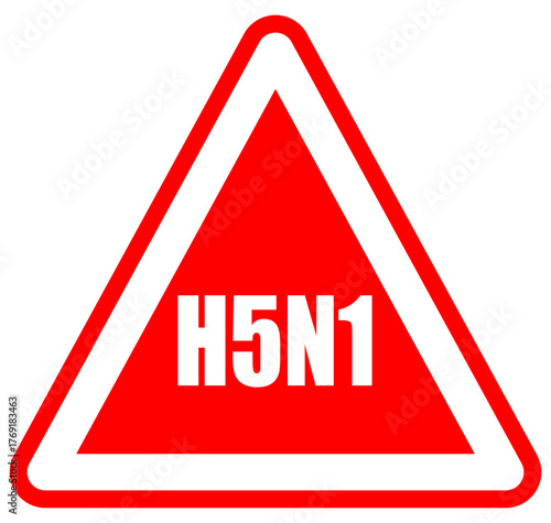 Rotes H5N1 Vogelgrippe Warnschild in Dreiecksform