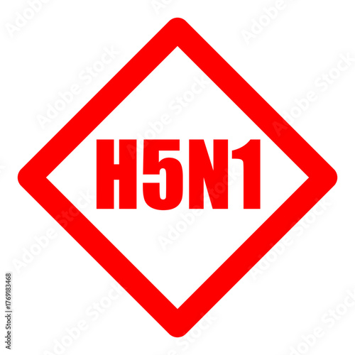 Rotes H5N1 Vogelgrippe Gefahrenzeichen in Rautenform