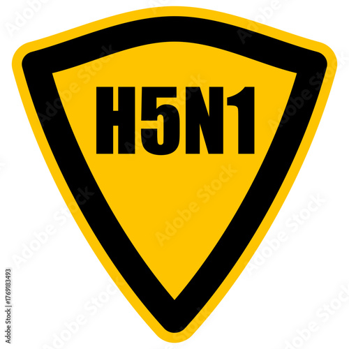 H5N1 Vogelgrippe Warnschild in abgerundeter Dreiecksform