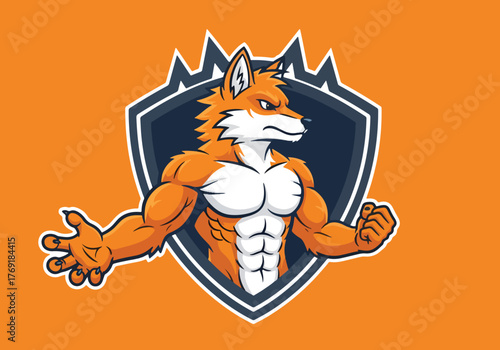 Mascot fox gaming logo fierce warrior strength power - Gaming logo - Gaming Mascot - esport mascot stock illustration