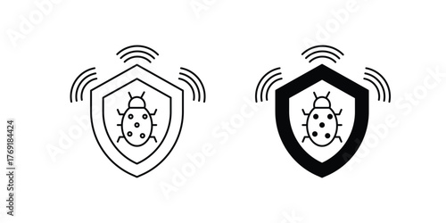 Cyber Threat set icon with white background vector stock illustration