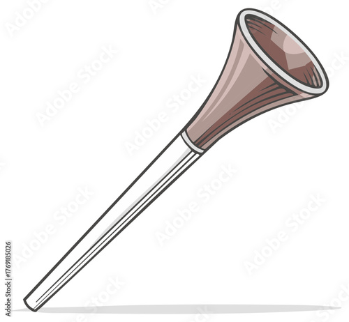 Vector illustration of a soft cosmetic makeup brush for beauty application