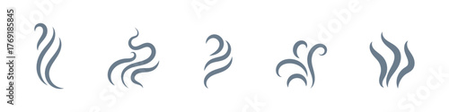 Smoke steam silhouette icon with outline style, vector illustration designs