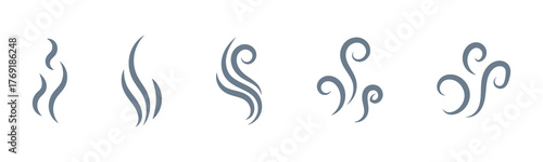 Smoke steam silhouette icon with outline style, vector illustration designs