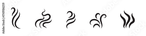 Smoke steam silhouette icon with outline style, vector illustration designs
