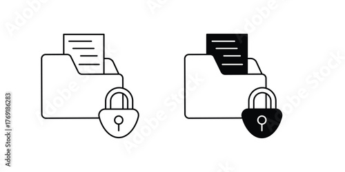 Data Breach set icon with white background vector stock illustration