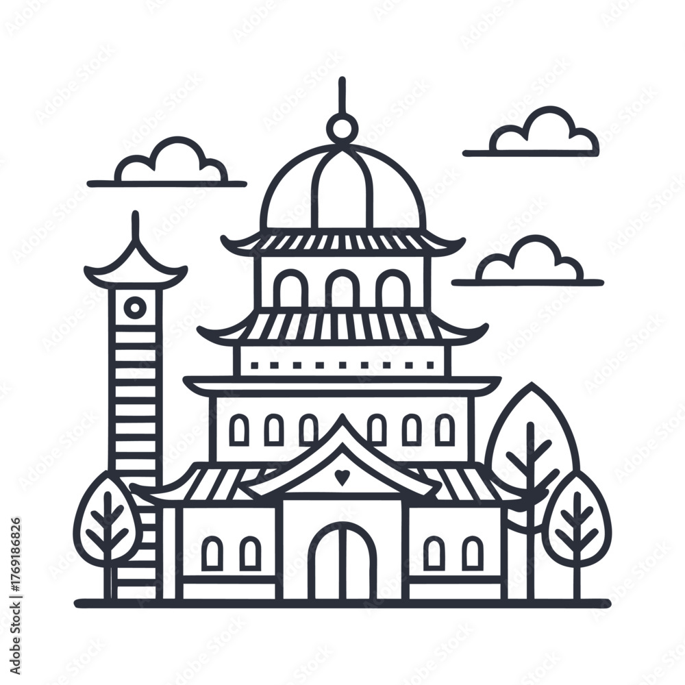 Fototapeta premium vector illustration of a church