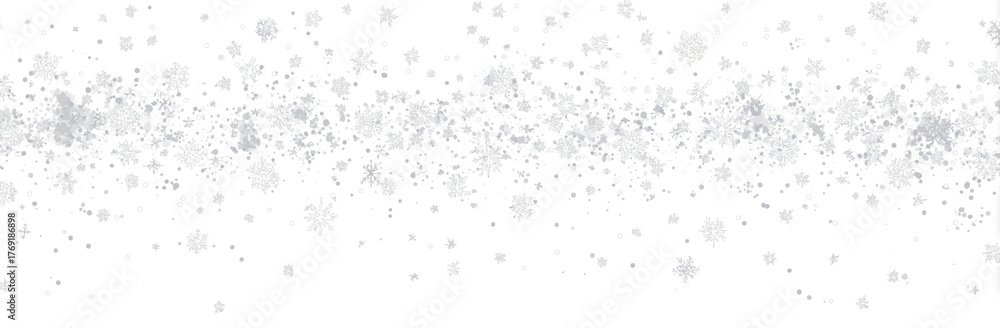 Fototapeta premium png winter snow background with abstract blue and white snowflakes, glistering light, bright bokeh effects, festive Christmas overlay, seasonal holiday illustration