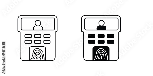 Biometric Identification set icon with white background vector stock illustration