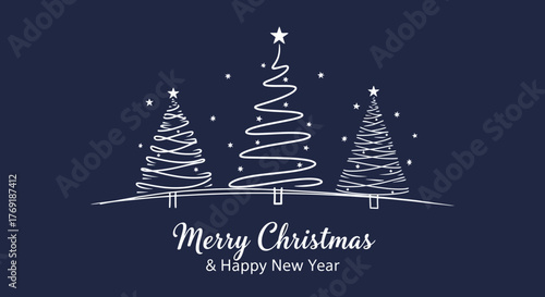 Elegant Christmas Minimalist Tree Design with Festive Greetings