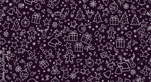 Festive Christmas Patterns Holiday Themed Decorations for Gift Wraps and Backgrounds