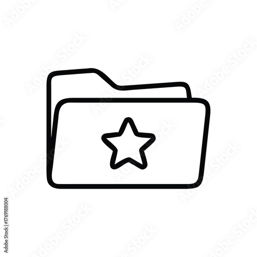 Folder Icon with Star Symbol for Favorites or Important Documents file storage