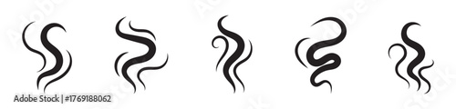 Smoke steam icon vector set, Smoke smell. Vector illustration