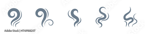 Smoke steam icon vector set, Smoke smell. Vector illustration
