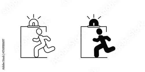 Intrusion set icon with white background vector stock illustration