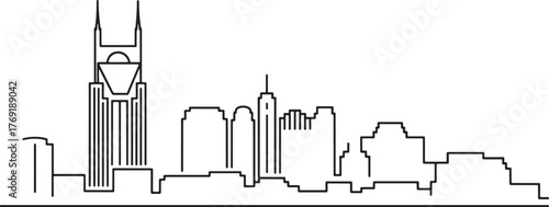 Nashville Skyline Minimalist Outline Design Illustration Urban Silhouette Buildings Landmarks
