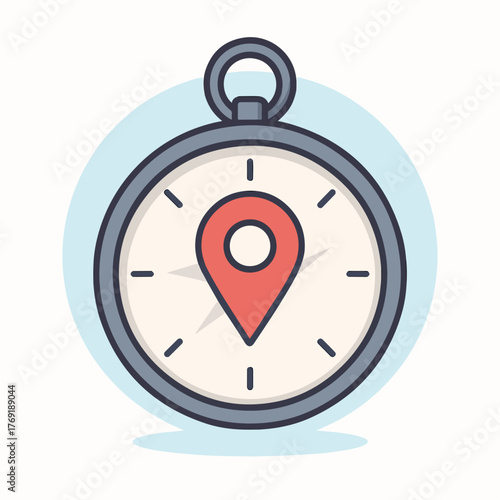 Stopwatch with Location Marker Symbol for Navigation and Timing