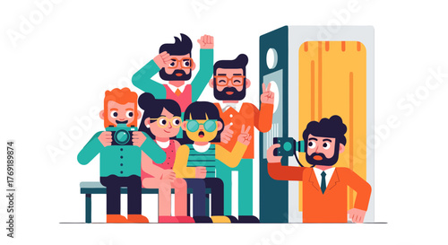 Group Photo Session: Capturing Joyful Moments With Camera Inside The Picture Booth