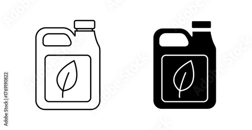 Eco Fuel Flask Icon – Sustainable Energy Bottle, Green Fuel Container, Eco Refill Concept